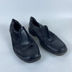 Robert David Lil' Tim Oxford Dress Shoes Mens 9M Black Leather Slip-On‎ 053444